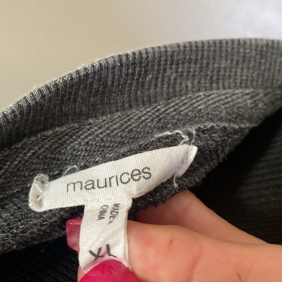 Maurice’s Dark Heather Gray Flag Patriotic Lightweight Crewneck Sweatshirt NWOT - Picture 9 of 9